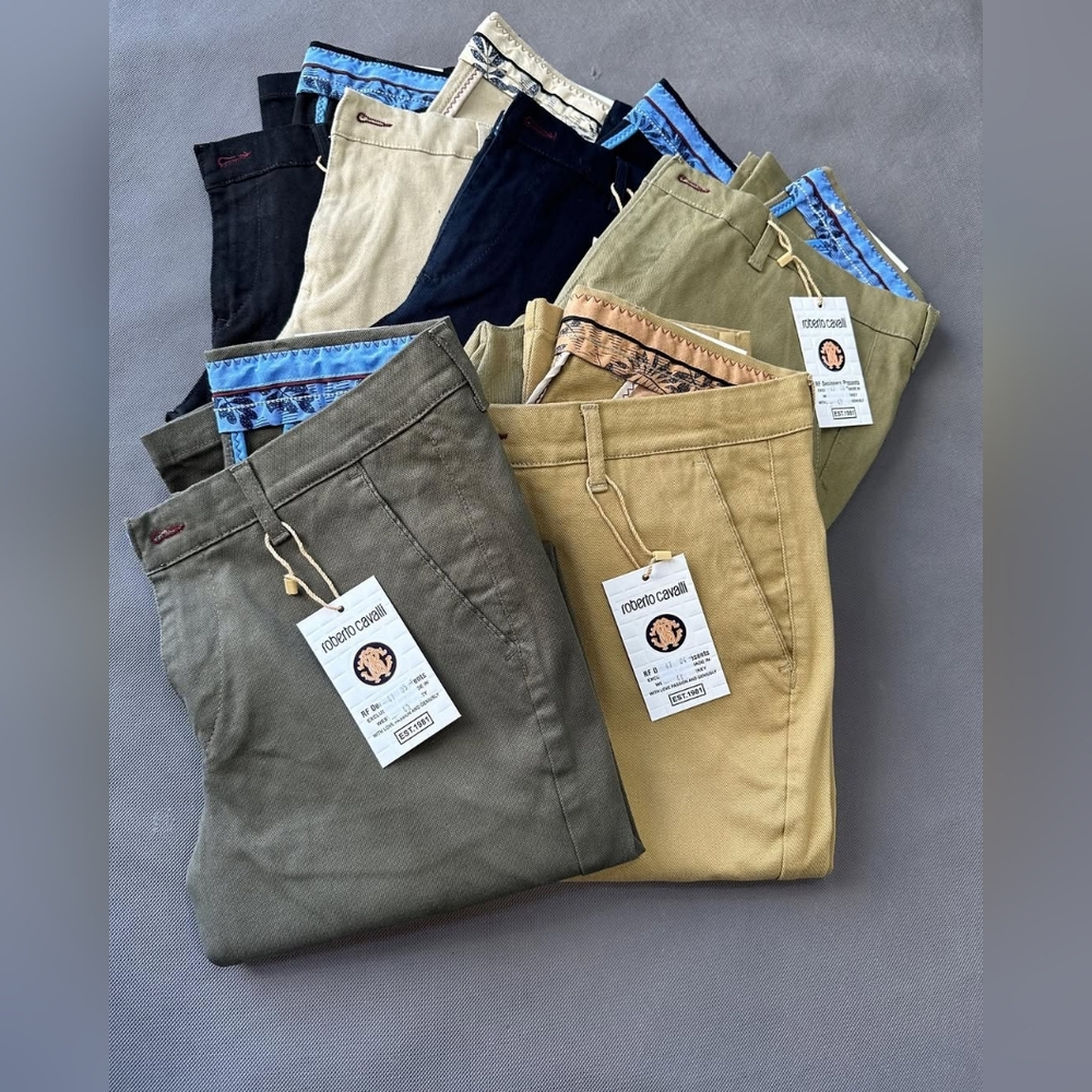 Roberto Cavalli Men's Pants - Olive and Tan